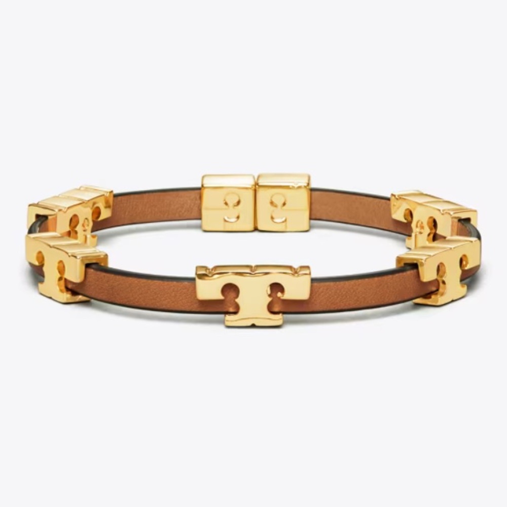 NWOT Tory Burch Serif-T Single Wrap Bracelet - Brown